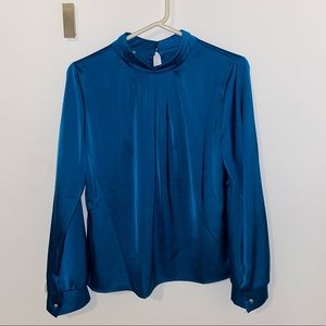 Blue Silky Office Top